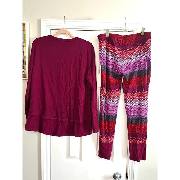 JOSIE NATORI Fireside Lounge Soft Stretchy Pajama 2-Piece Set - Sz Large - Picture 4 of 4